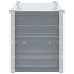 vidaXL Garden Raised Bed Galvanized Steel 39.4"x15.7"x17.7" Gray