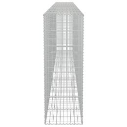 vidaXL Gabion Wall with Covers Galvanized Steel 236"x19.7"x59"